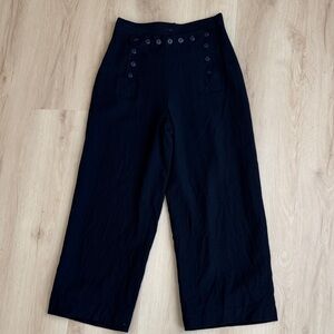 Ralph Lauren Navy Wide-Leg Trousers